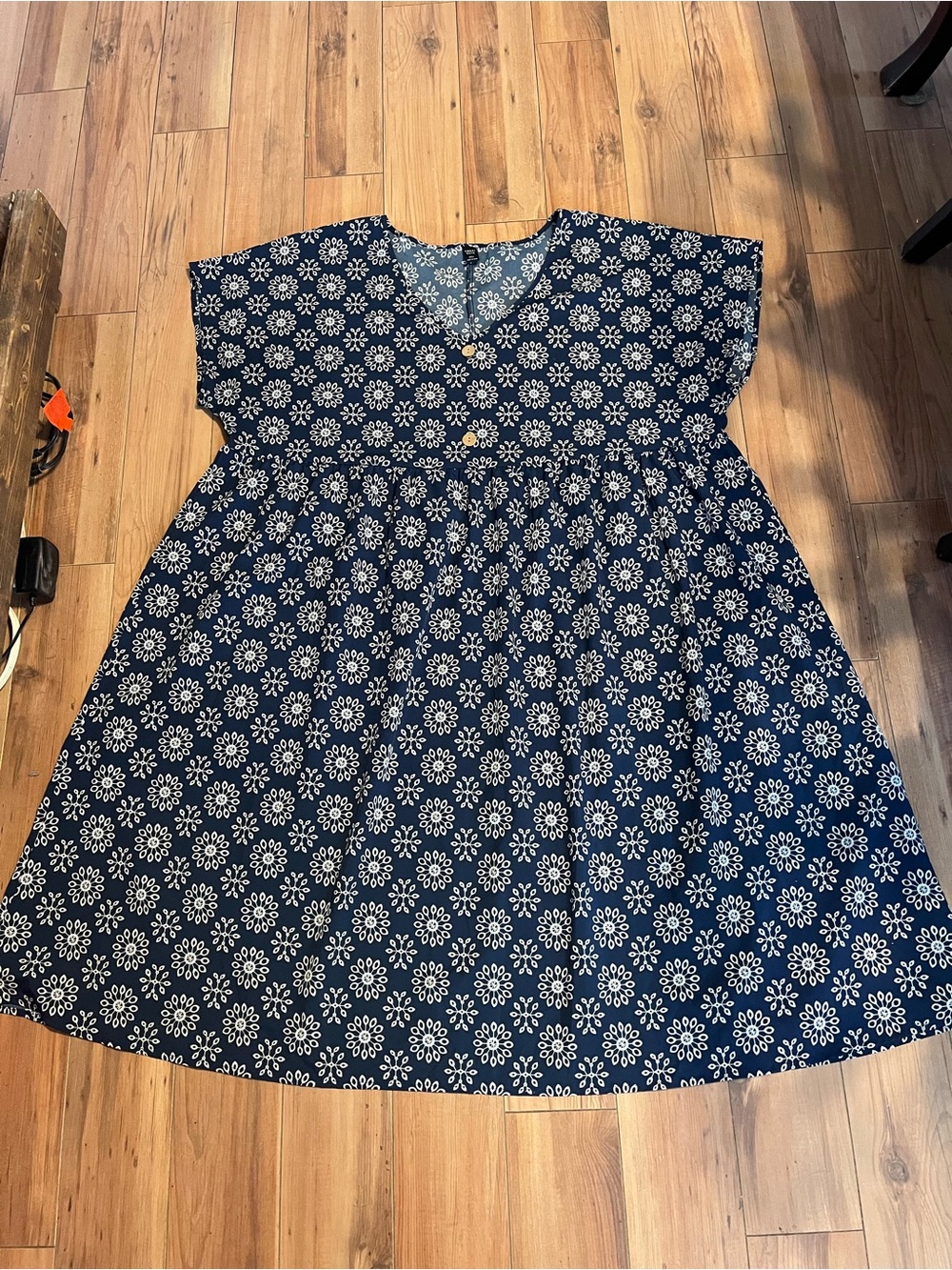 Girls Navy Floral Print Dress